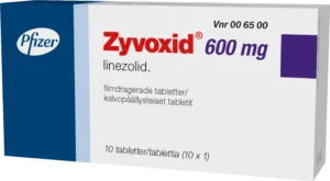 Κουτί Zyvoxid 600 mg, θεραπεία για μικρόβια.