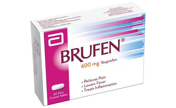κουτί brufen 600 mg που περιέχει ιβουπροφαίνη